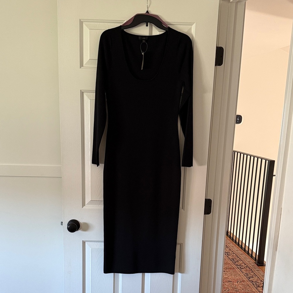 J. Crew Classic Black Long Sleeve Dress